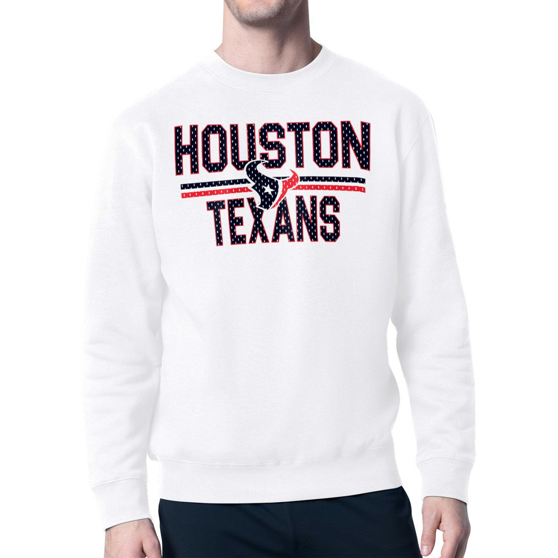 Houston Texans Starter Team Mesh Print Graphic Pullover Sweatshirt White
