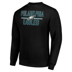 Philadelphia Eagles Starter Team Mesh Print Graphic Pullover Sweatshirt Black