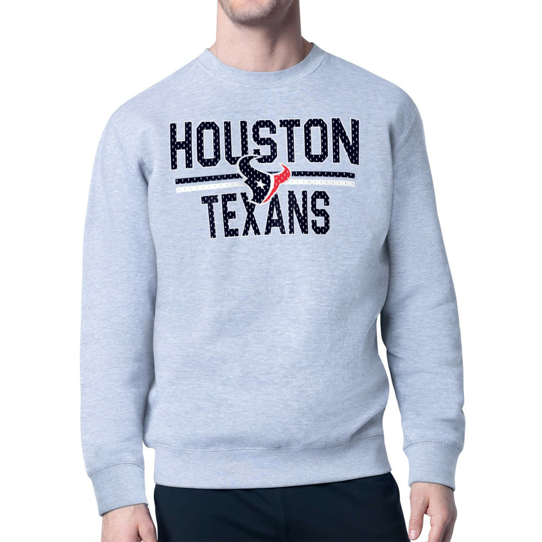 Houston Texans Starter Team Mesh Print Graphic Pullover Sweatshirt Heather Gray