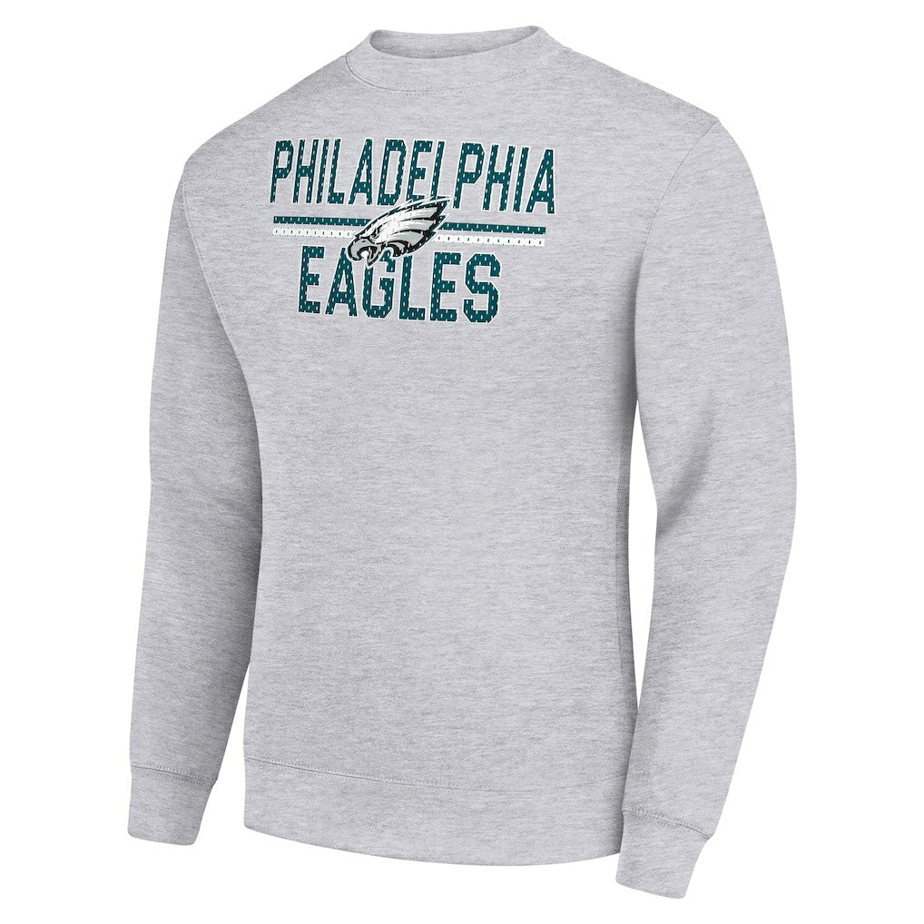 Philadelphia Eagles Starter Team Mesh Print Graphic Pullover Sweatshirt Heather Gray