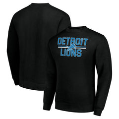 Detroit Lions Starter Team Mesh Print Graphic Pullover Sweatshirt Black