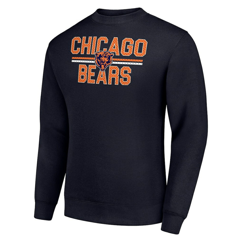 Chicago Bears Starter Team Mesh Print Graphic Pullover Sweatshirt Navy