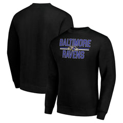 Baltimore Ravens Starter Team Mesh Print Graphic Pullover Sweatshirt Black
