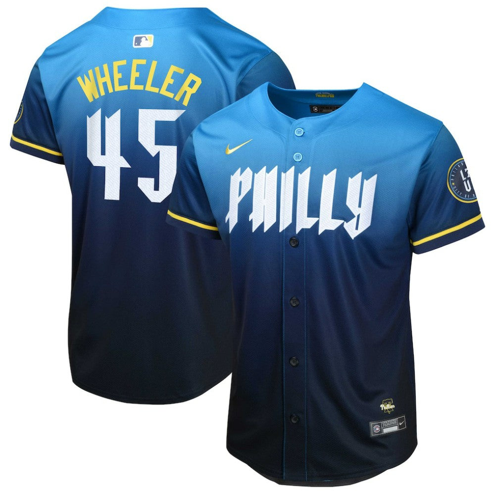 Zack Wheeler Philadelphia Phillies Nike Youth 2024 City Connect Limited Player Jersey - Blue - Nike Discount