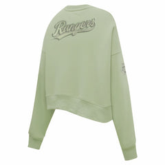 Texas Rangers Pro Standard Women's Neutral Oversized Boxy Cropped Pullover Sweatshirt - Green - MLB Lifestyle