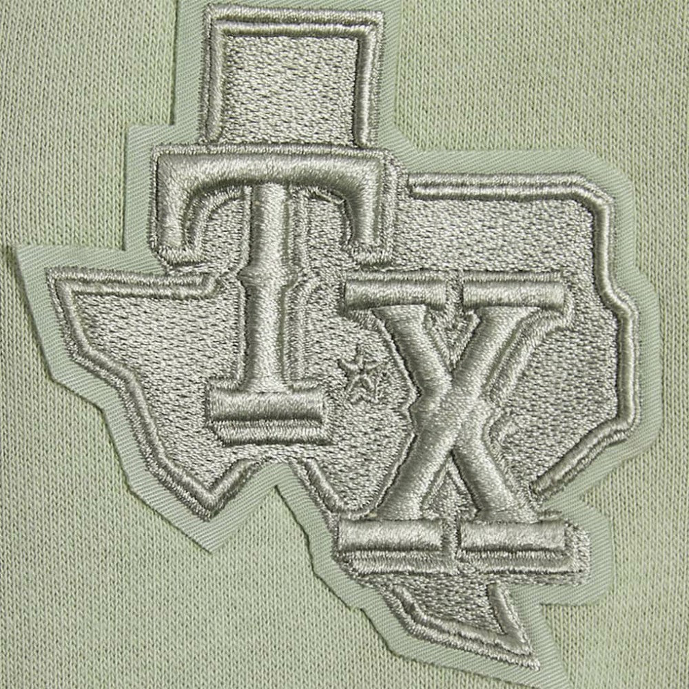 Texas Rangers Pro Standard Women's Neutral Oversized Boxy Cropped Pullover Sweatshirt - Green - MLB Lifestyle