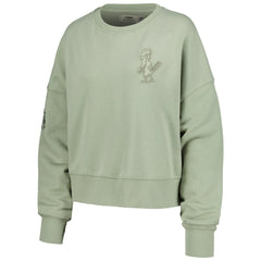 St. Louis Cardinals Pro Standard Women's Neutral Oversized Boxy Cropped Pullover Sweatshirt - Green - MLB Discount