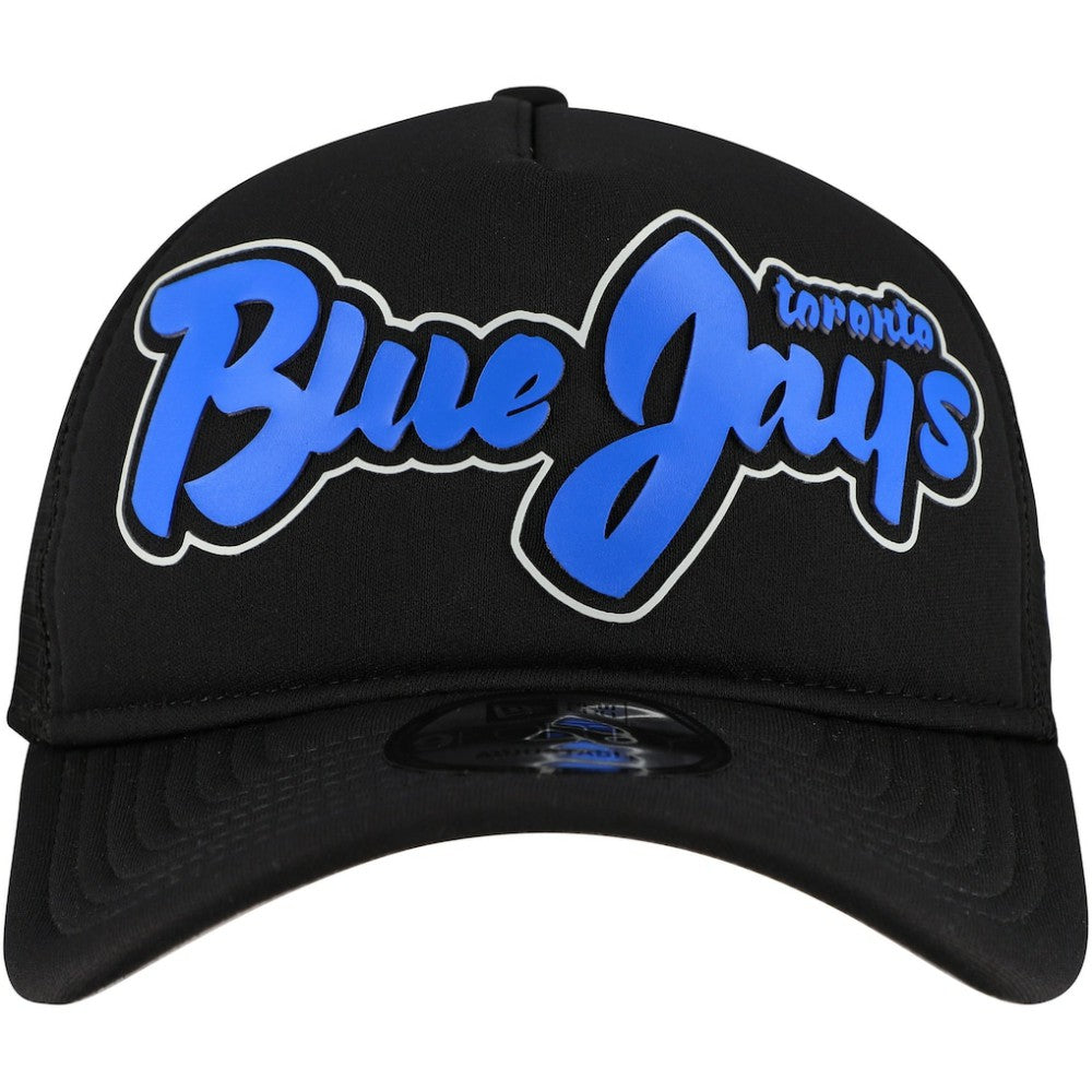 Toronto Blue Jays New Era Retro Bold A-Frame Trucker 9FORTY Adjustable Hat - Black - New Era Online