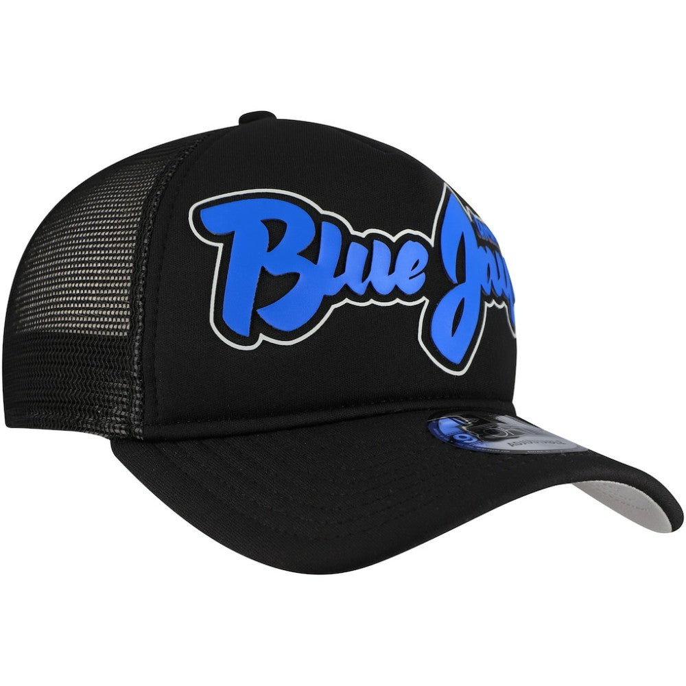 Toronto Blue Jays New Era Retro Bold A-Frame Trucker 9FORTY Adjustable Hat - Black - New Era Online
