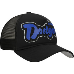 Los Angeles Dodgers New Era Retro Bold A-Frame Trucker 9FORTY Adjustable Hat - Black - New Era on Sale