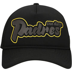 San Diego Padres New Era Retro Bold A-Frame Trucker 9FORTY Adjustable Hat - Black - New Era Sale