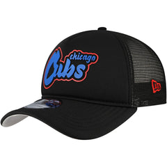 Chicago Cubs New Era Retro Bold A-Frame Trucker 9FORTY Adjustable Hat - Black - New Era Online