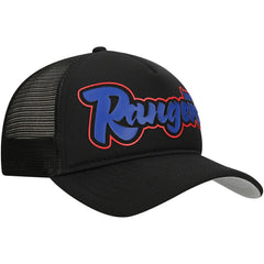 Texas Rangers New Era Retro Bold A-Frame Trucker 9FORTY Adjustable Hat - Black - New Era on Sale