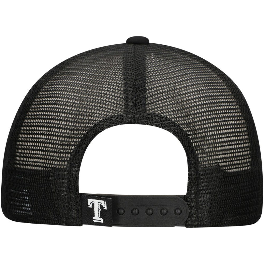 Texas Rangers New Era Retro Bold A-Frame Trucker 9FORTY Adjustable Hat - Black - New Era on Sale