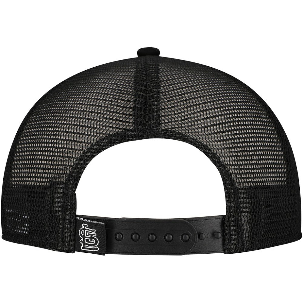 St. Louis Cardinals New Era Retro Bold A-Frame Trucker 9FORTY Adjustable Hat - Black - New Era Discount