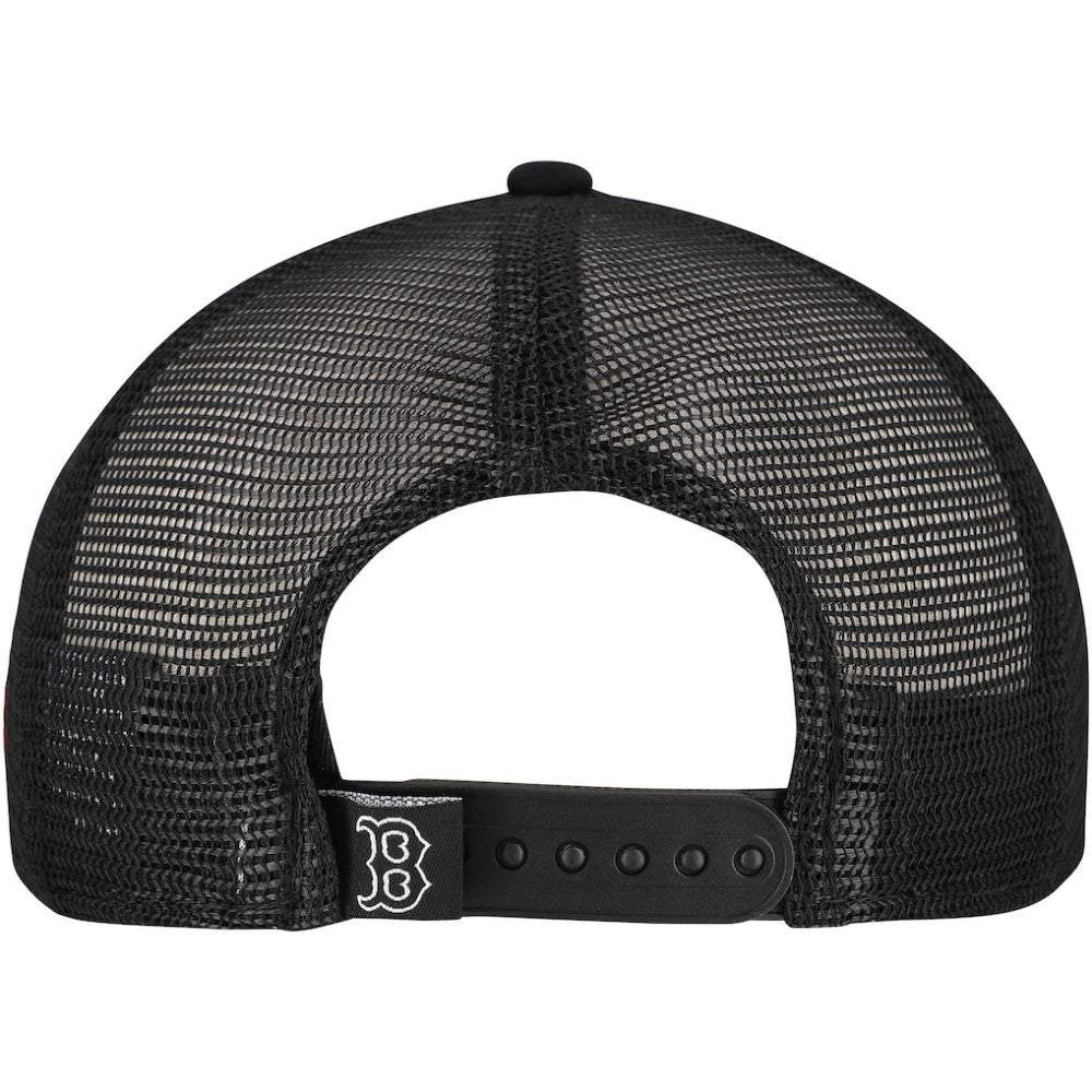 Boston Red Sox New Era Retro Bold A-Frame Trucker 9FORTY Adjustable Hat - Black - New Era Lifestyle