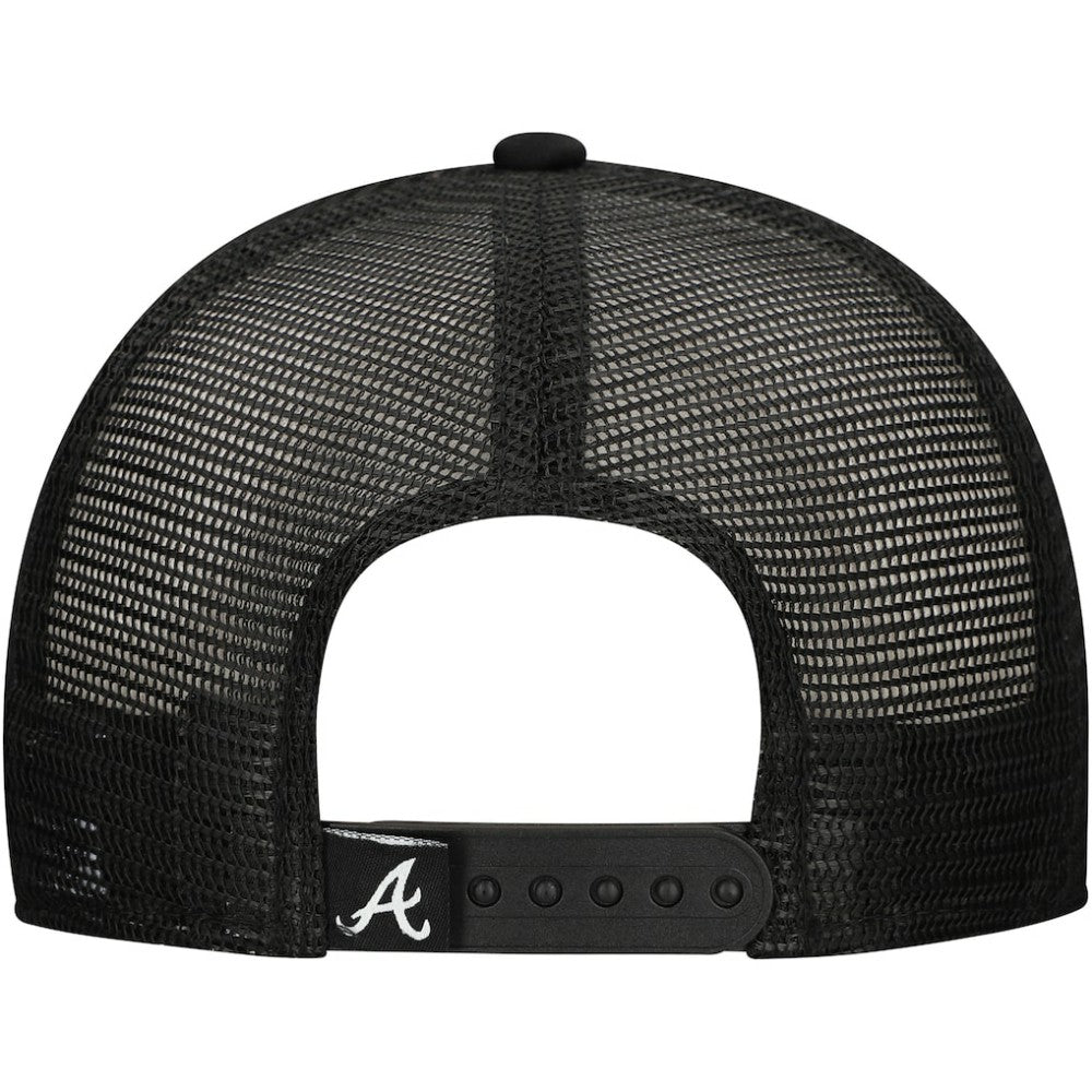 Atlanta Braves New Era Retro Bold A-Frame Trucker 9FORTY Adjustable Hat - Black - New Era Sale