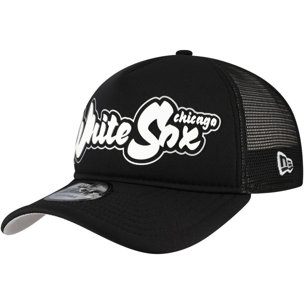 Chicago White Sox New Era Retro Bold A-Frame Trucker 9FORTY Adjustable Hat - Black - New Era Online