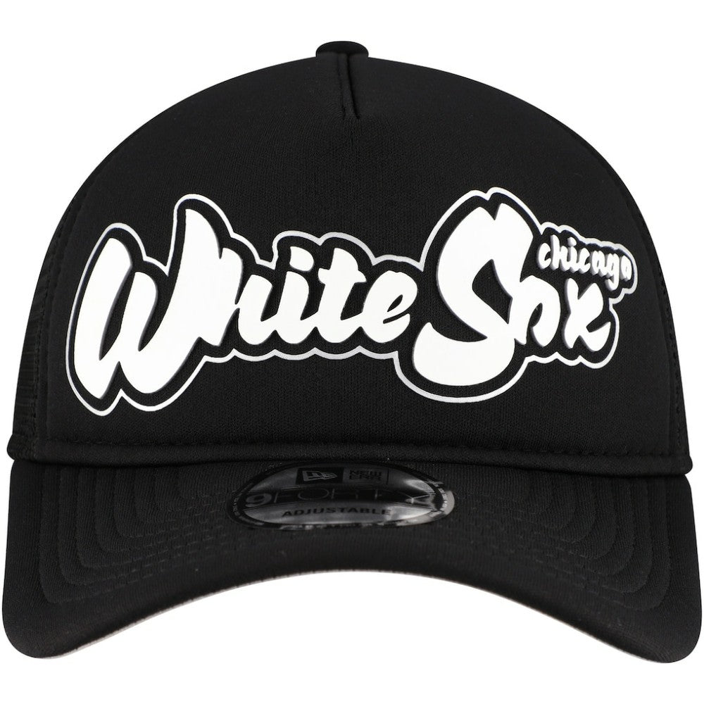 Chicago White Sox New Era Retro Bold A-Frame Trucker 9FORTY Adjustable Hat - Black - New Era Online