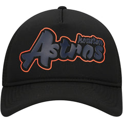 Houston Astros New Era Retro Bold A-Frame Trucker 9FORTY Adjustable Hat - Black - New Era Discount