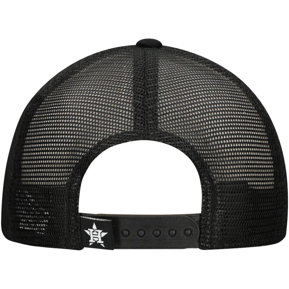 Houston Astros New Era Retro Bold A-Frame Trucker 9FORTY Adjustable Hat - Black - New Era Discount