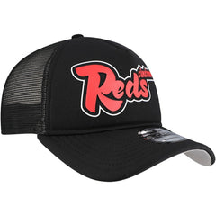 Cincinnati Reds New Era Retro Bold A-Frame Trucker 9FORTY Adjustable Hat - Black - New Era Online