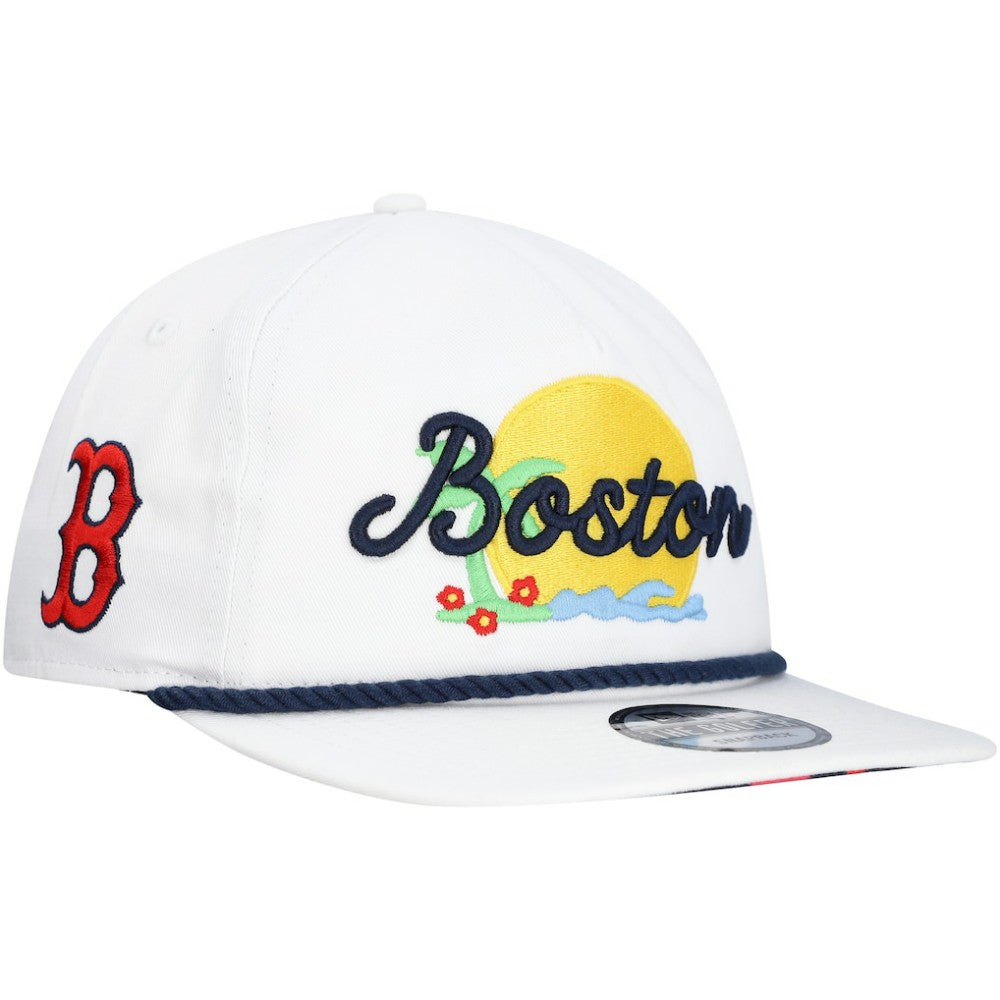 Boston Red Sox New Era Paradise Golfer Adjustable Hat - White - New Era Lifestyle