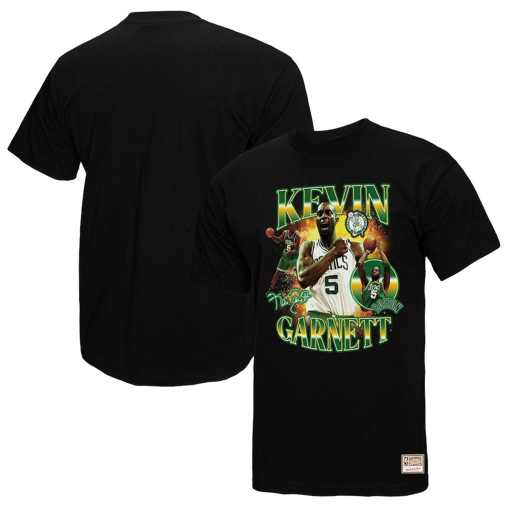 Kevin Garnett Boston Celtics Collage T-Shirt Black | Mitchell & Ness for sale