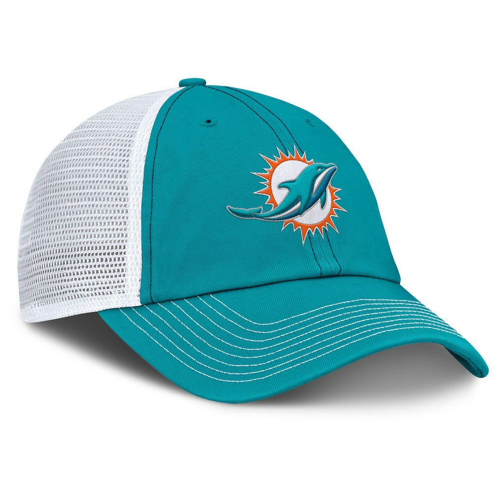 Fanatics Miami Dolphins Trucker Adjustable Hat Aqua/White