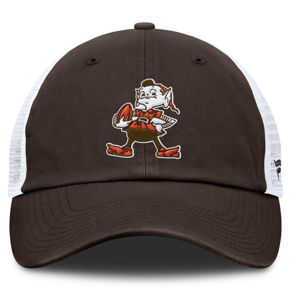 Fanatics Cleveland Browns Vintage Trucker Adjustable Hat Brown/White