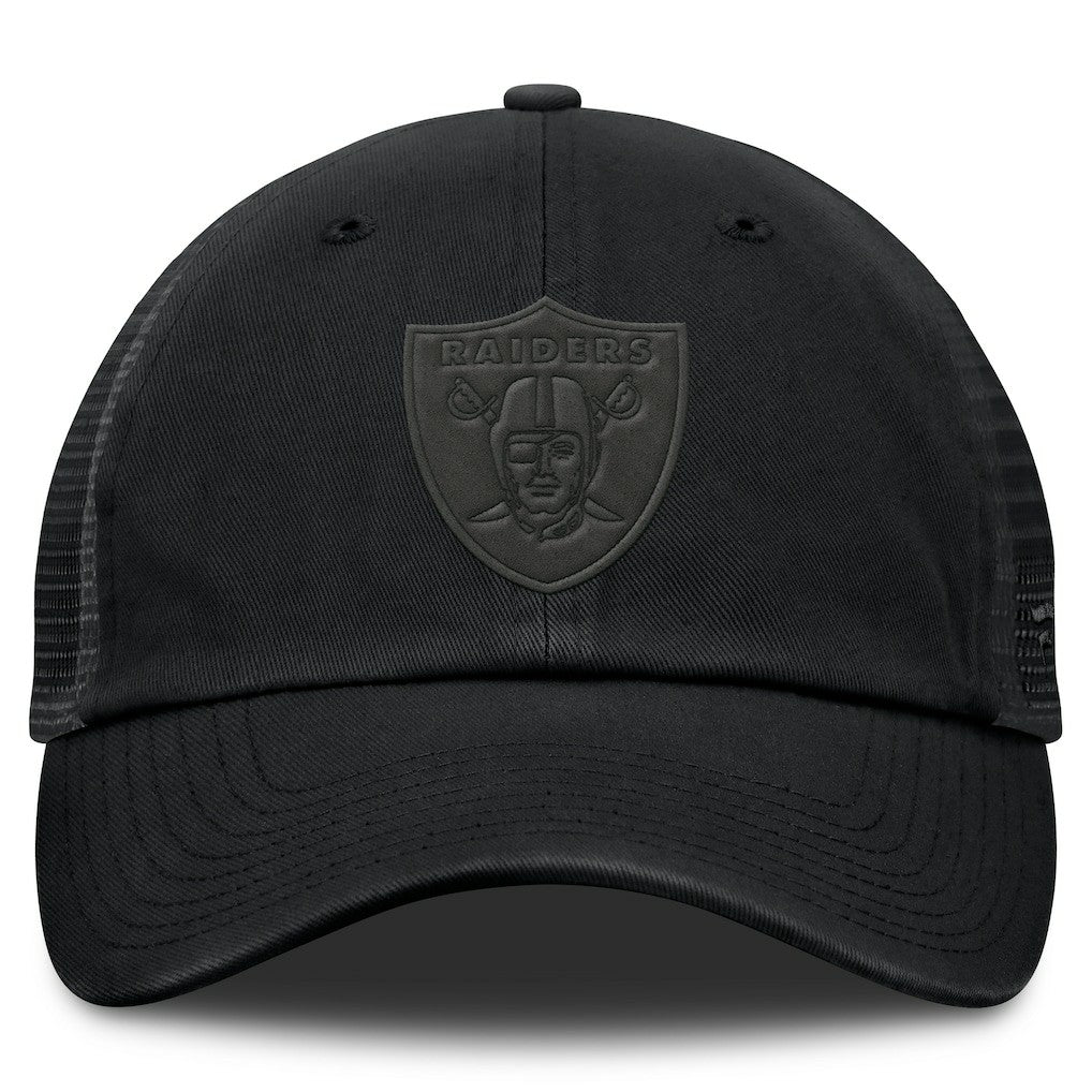 Fanatics Las Vegas Raiders Basic Black on Black Trucker Adjustable Hat