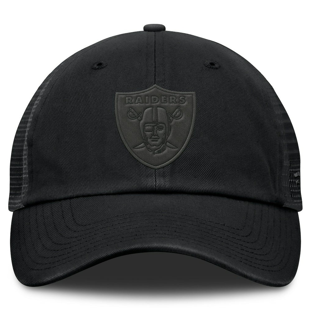 Fanatics Las Vegas Raiders Basic Black on Black Trucker Adjustable Hat