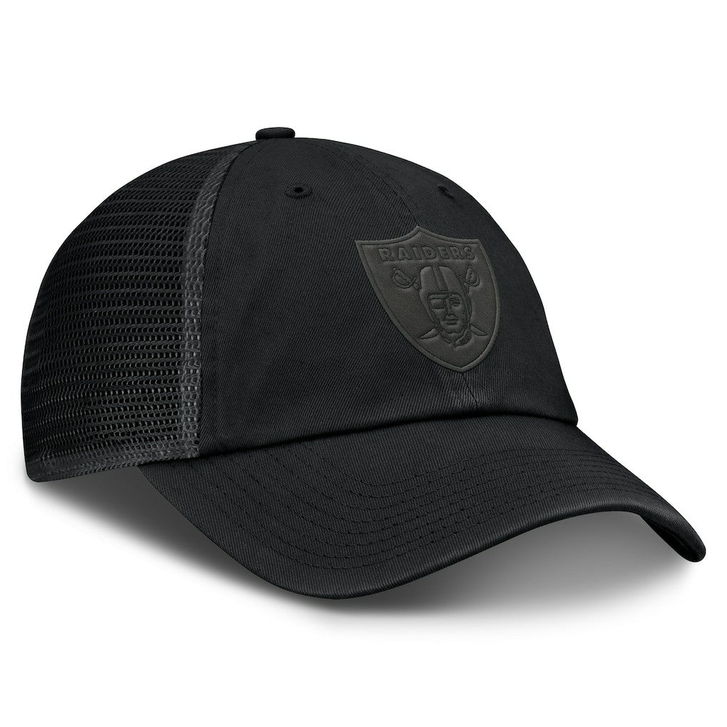 Fanatics Las Vegas Raiders Basic Black on Black Trucker Adjustable Hat