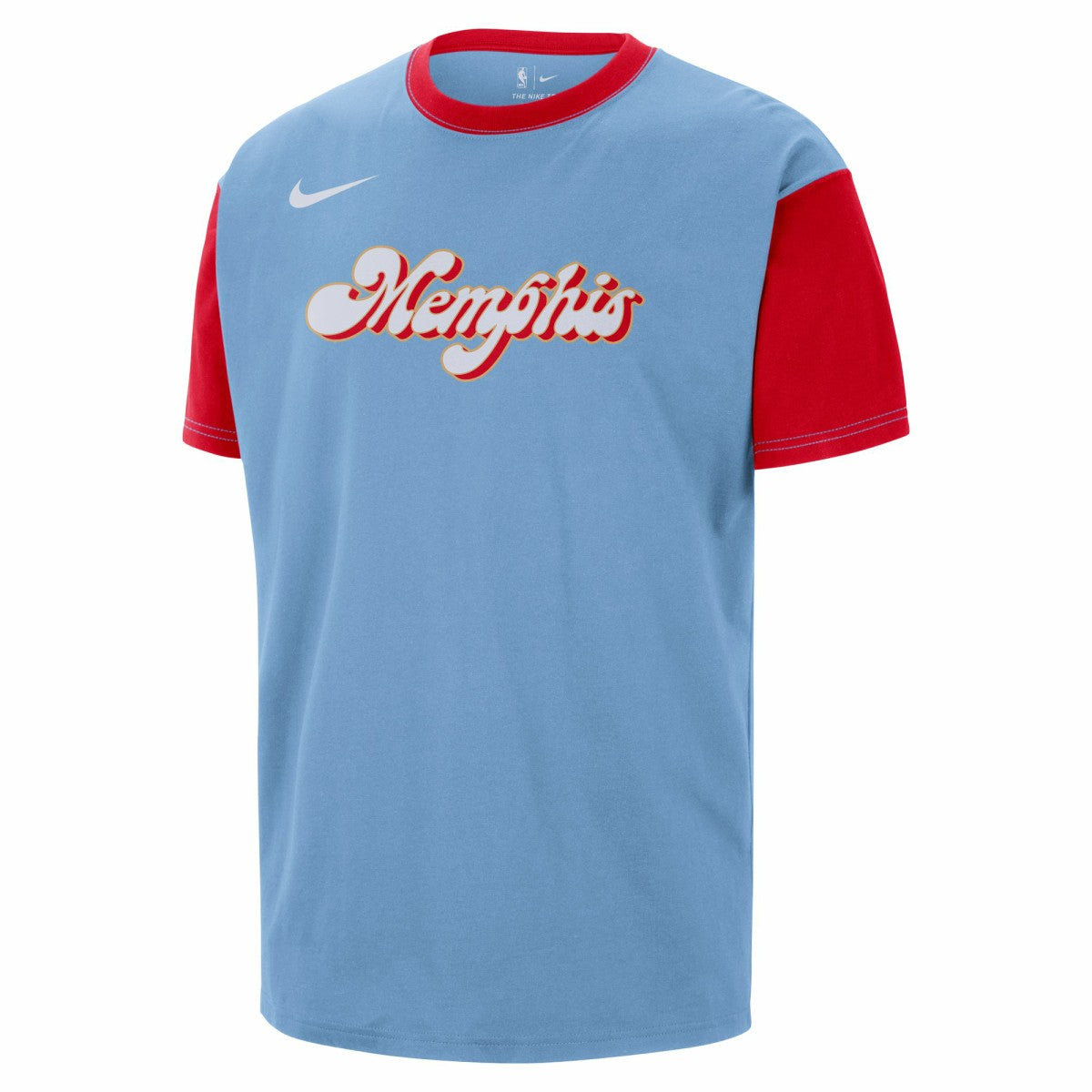 Memphis Grizzlies 2024/25 City Edition Courtside Color Block T-Shirt Light Blue | Nike Near Me