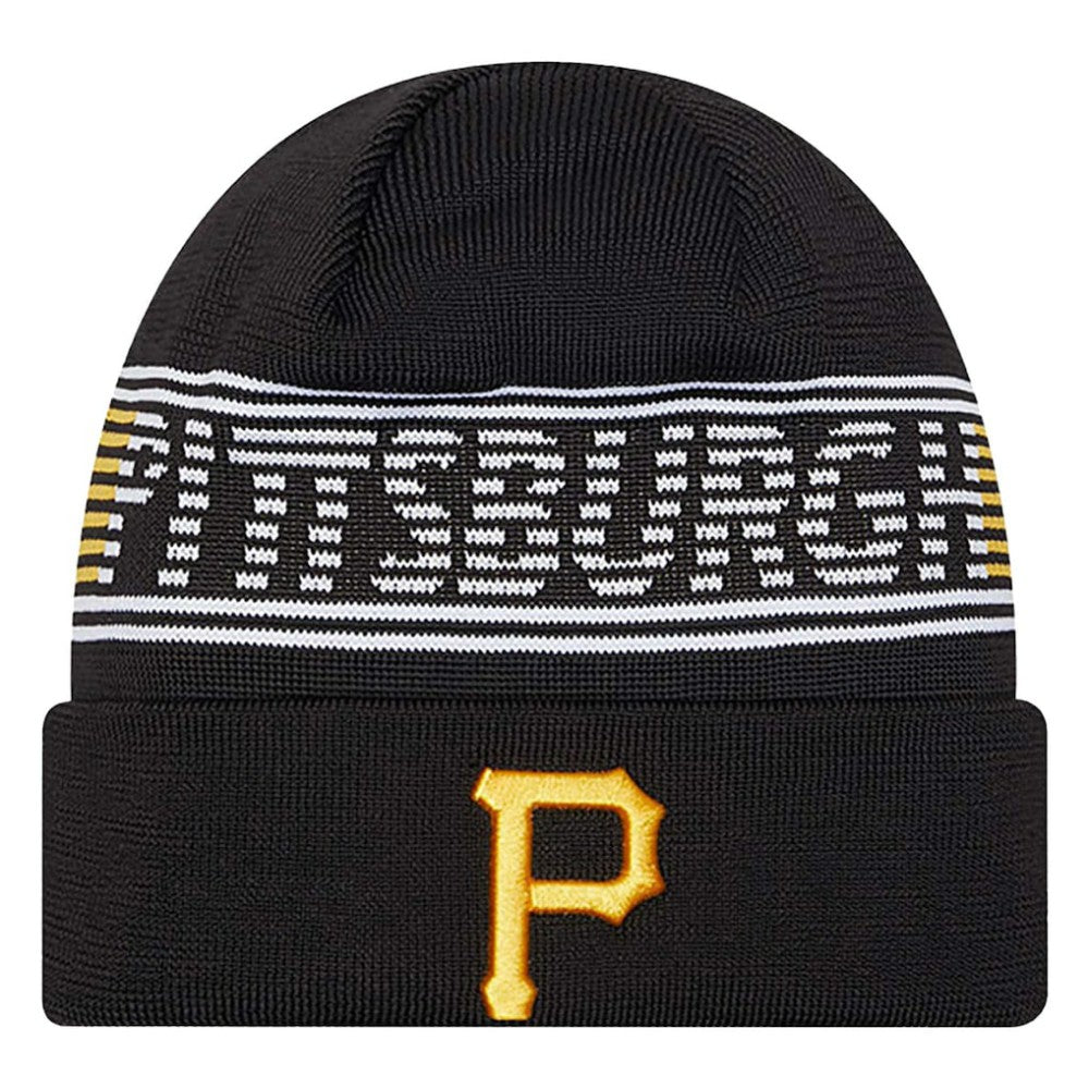 Pittsburgh Pirates New Era Authentic Collection Cuffed Knit Hat - Black - New Era Lifestyle