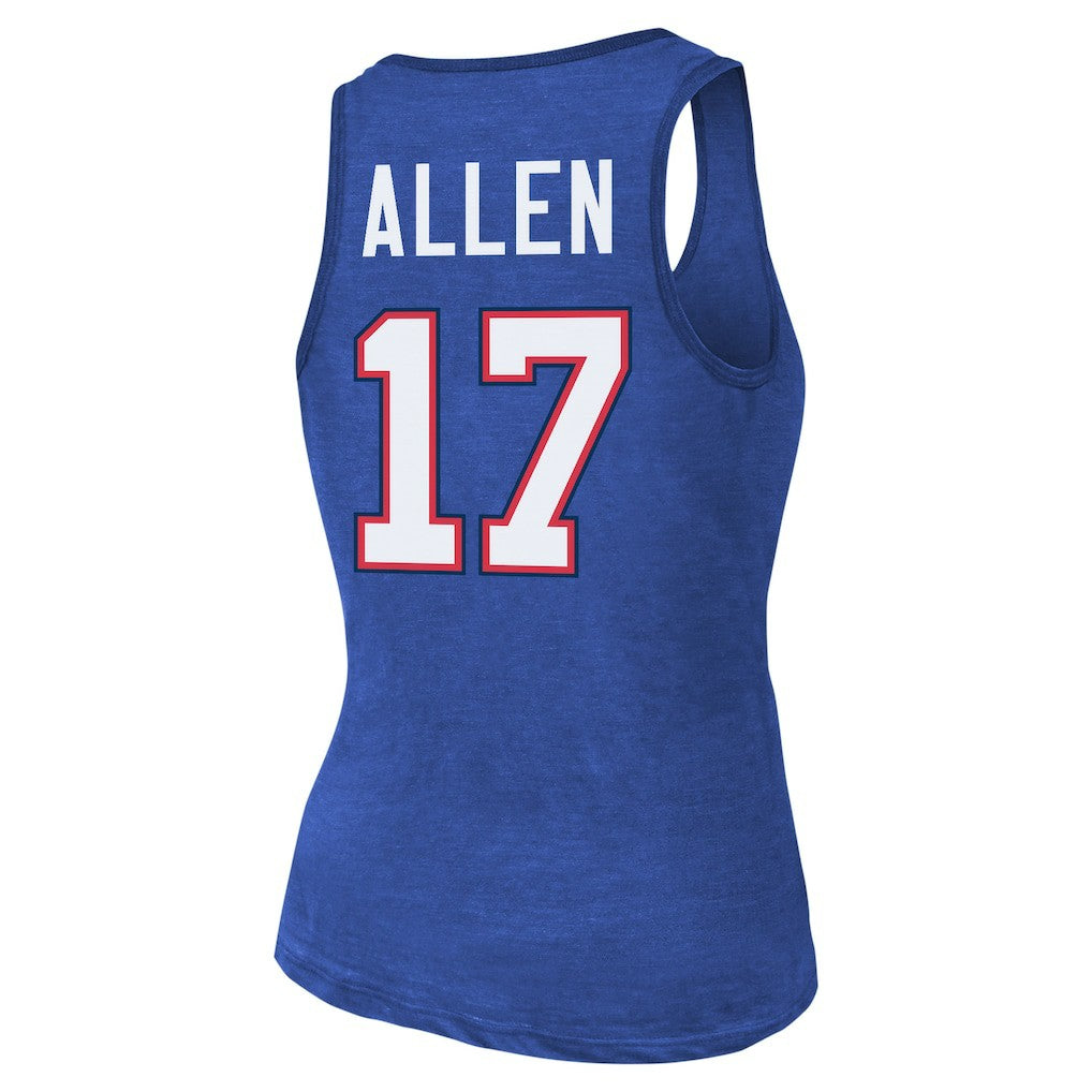 Josh Allen Buffalo Bills Majestic Threads Women's Name & Number Tri-Blend Tank Top Royal