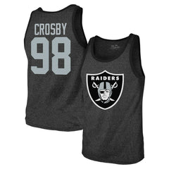 Maxx Crosby Las Vegas Raiders Majestic Threads Tri-Blend Player Name & Number Tank Top Black
