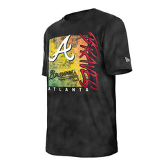 Atlanta Braves New Era Women's Sport Classics Enzyme Wash Oversized T-Shirt - Black - New Era Discount