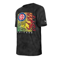 Chicago Cubs New Era Women's Sport Classics Enzyme Wash Oversized T-Shirt - Black - New Era Lifestyle