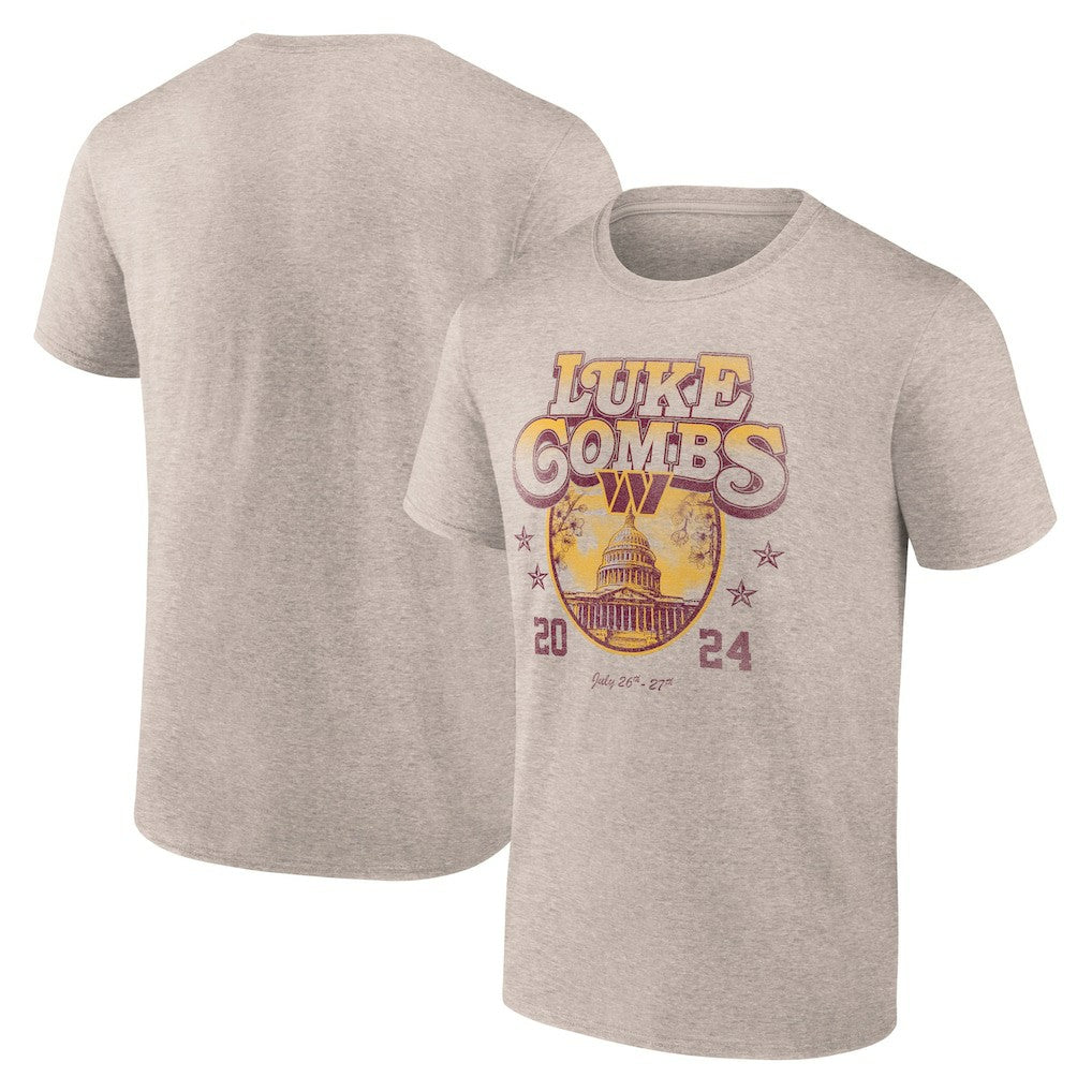 Fanatics Luke Combs x Washington Commanders Growin' Up and Gettin' Old Tour T-Shirt Tan