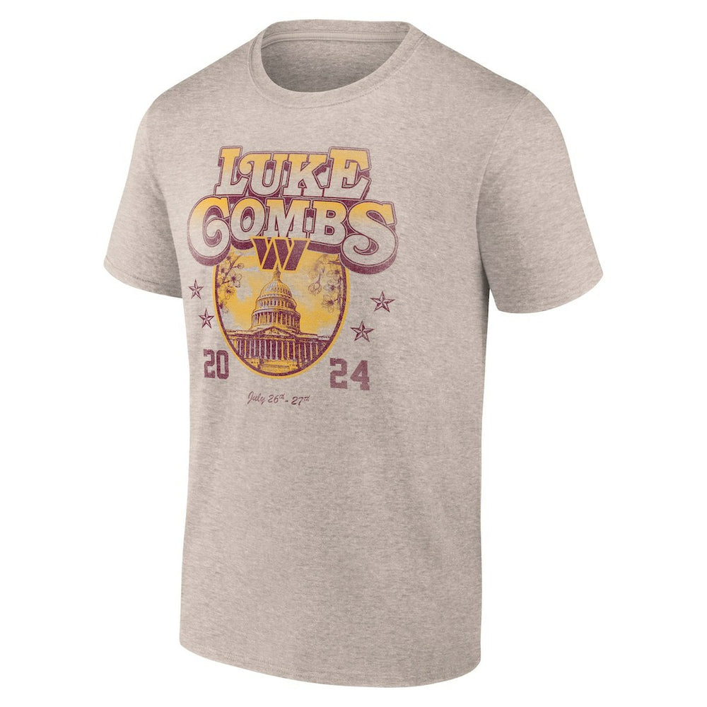 Fanatics Luke Combs x Washington Commanders Growin' Up and Gettin' Old Tour T-Shirt Tan