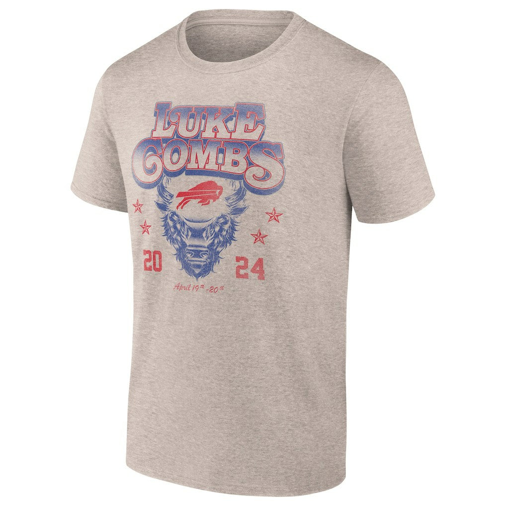 Fanatics Luke Combs x Buffalo Bills Growin' Up and Gettin' Old Tour T-Shirt Tan