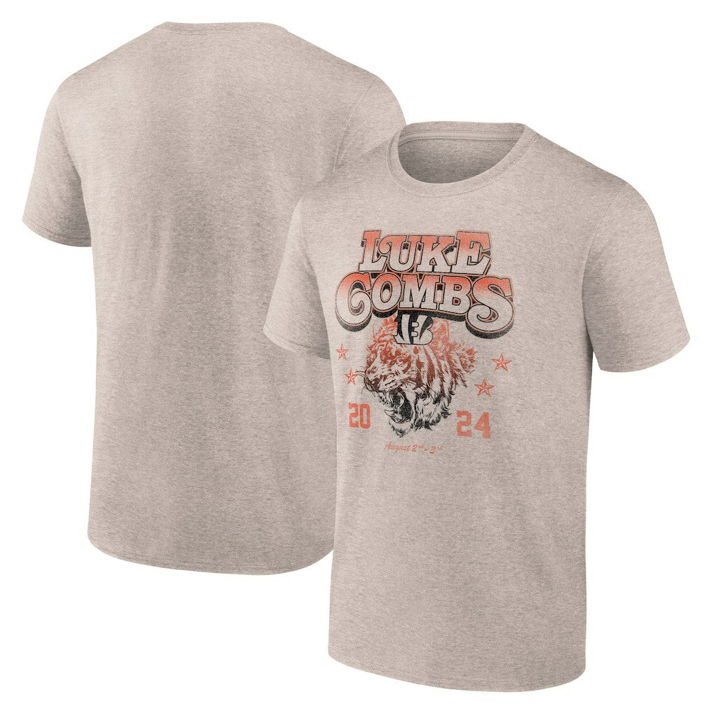 Fanatics Luke Combs x Cincinnati Bengals Growin' Up and Gettin' Old Tour T-Shirt Tan