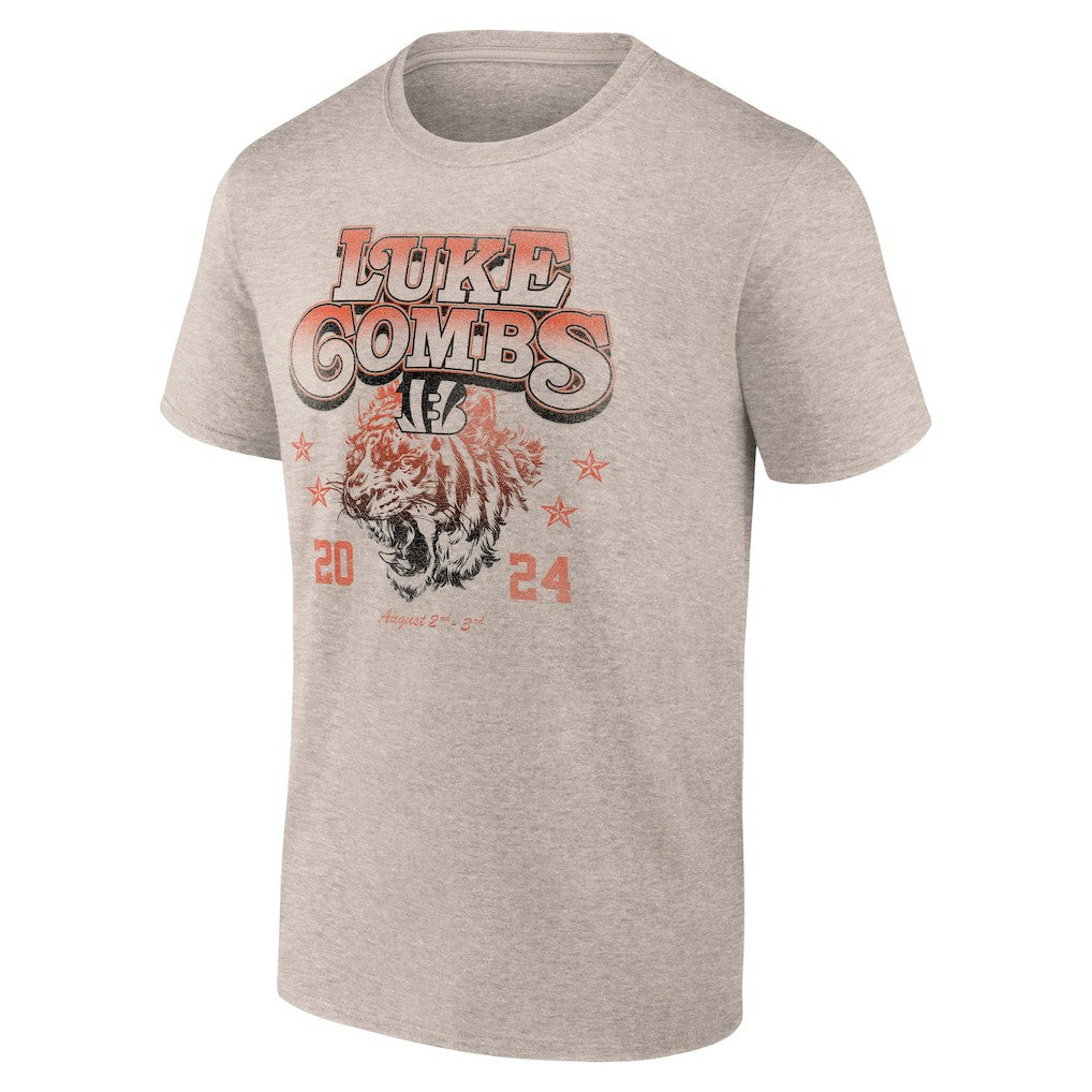 Fanatics Luke Combs x Cincinnati Bengals Growin' Up and Gettin' Old Tour T-Shirt Tan