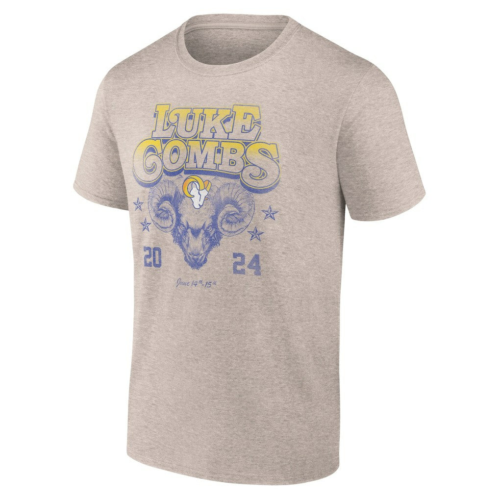 Fanatics Luke Combs x Los Angeles Rams Growin' Up and Gettin' Old Tour T-Shirt Tan