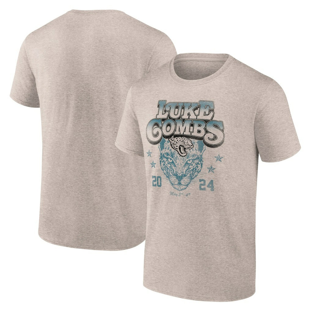 Fanatics Luke Combs x Jacksonville Jaguars Growin' Up and Gettin' Old Tour T-Shirt Tan