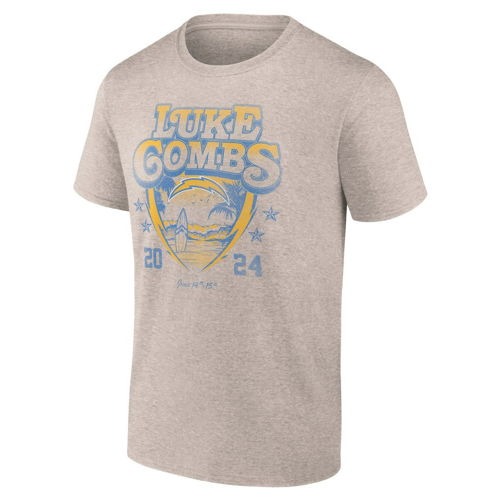 Fanatics Luke Combs x Los Angeles Chargers Growin' Up and Gettin' Old Tour T-Shirt Tan