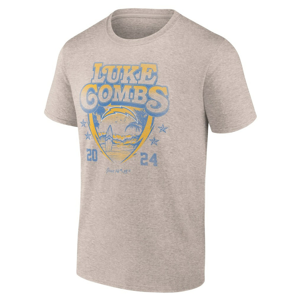 Fanatics Luke Combs x Los Angeles Chargers Growin' Up and Gettin' Old Tour T-Shirt Tan