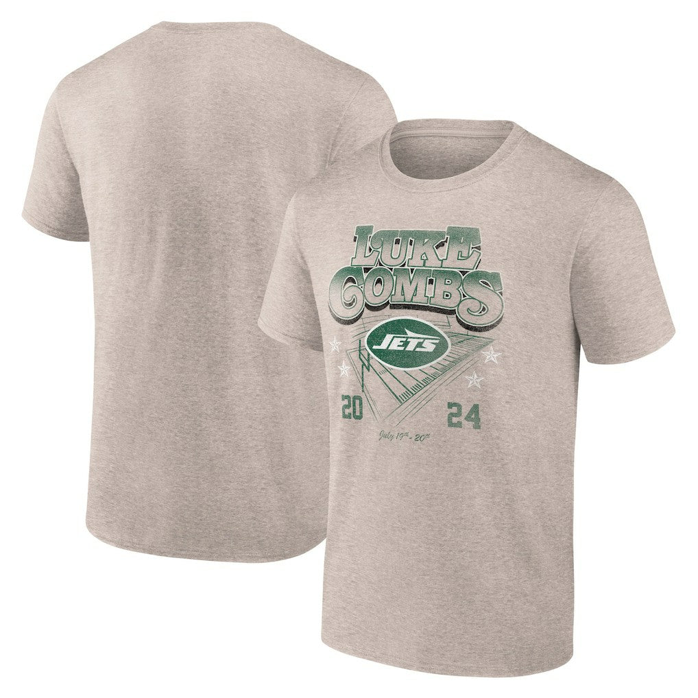 Fanatics Luke Combs x New York Jets Growin' Up and Gettin' Old Tour T-Shirt Tan