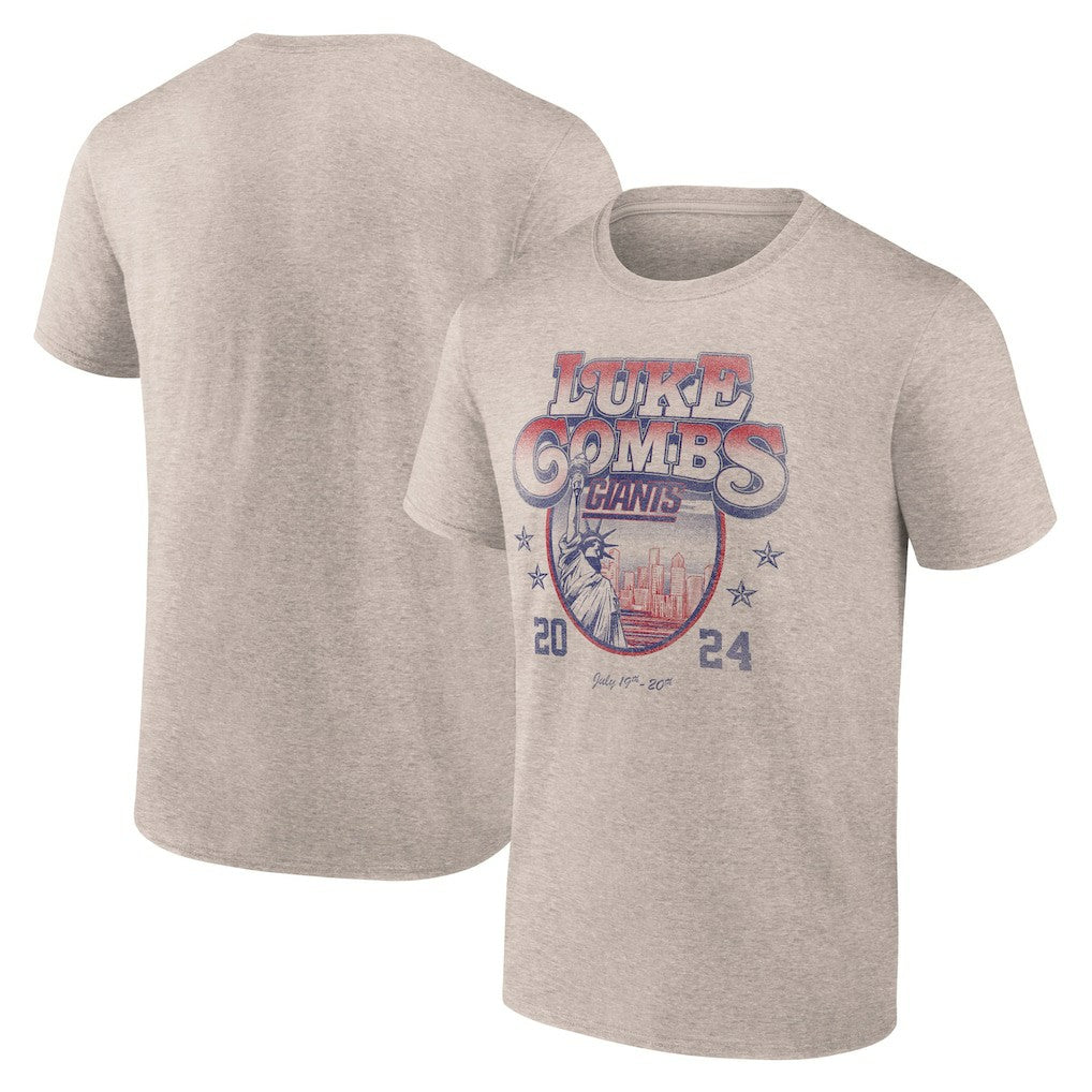 Fanatics Luke Combs x New York Giants Growin' Up and Gettin' Old Tour T-Shirt Tan